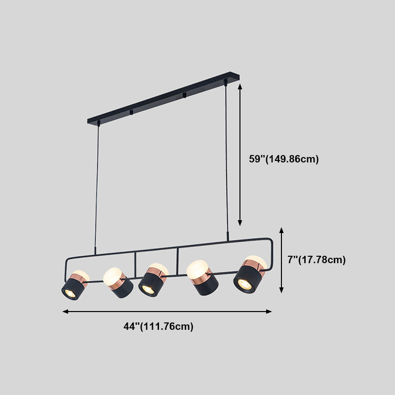 Contemporary Style Cylinder Island Lighting Ideas Metal Island Light Fixtures