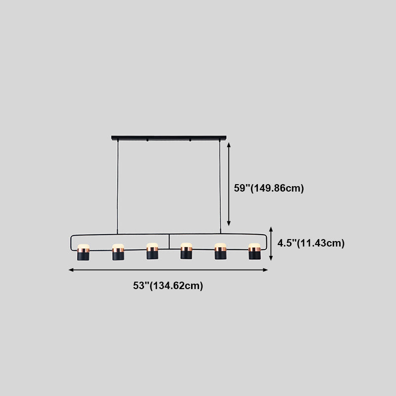 Contemporary Style Cylinder Island Lighting Ideas Metal Island Light Fixtures