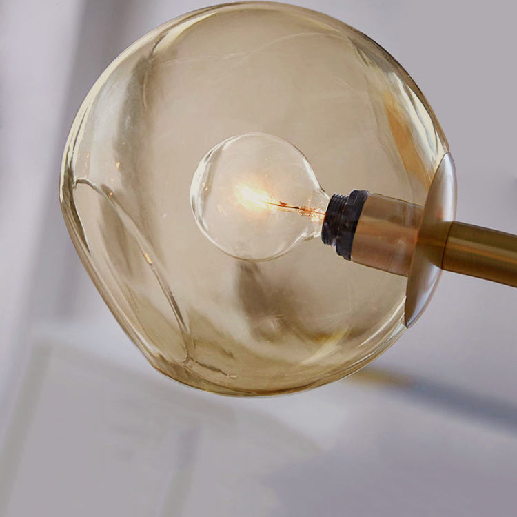 Lumières de l'île sphérique de style contemporain Verre transparent 8-Light Island Pendants Lights