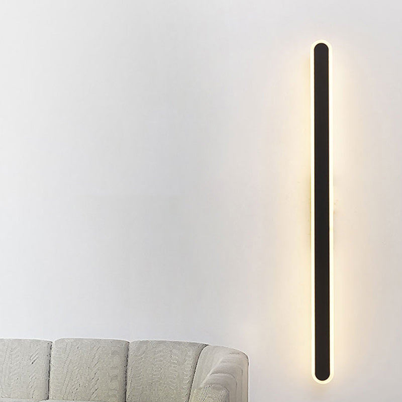 Forma lineare Fonce in metallo Sconce Modern MODERNI IL LIGHT MONTO A MOLTO MOLTO SINGOLO IN NERO