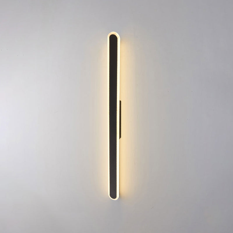 Forma lineare Fonce in metallo Sconce Modern MODERNI IL LIGHT MONTO A MOLTO MOLTO SINGOLO IN NERO
