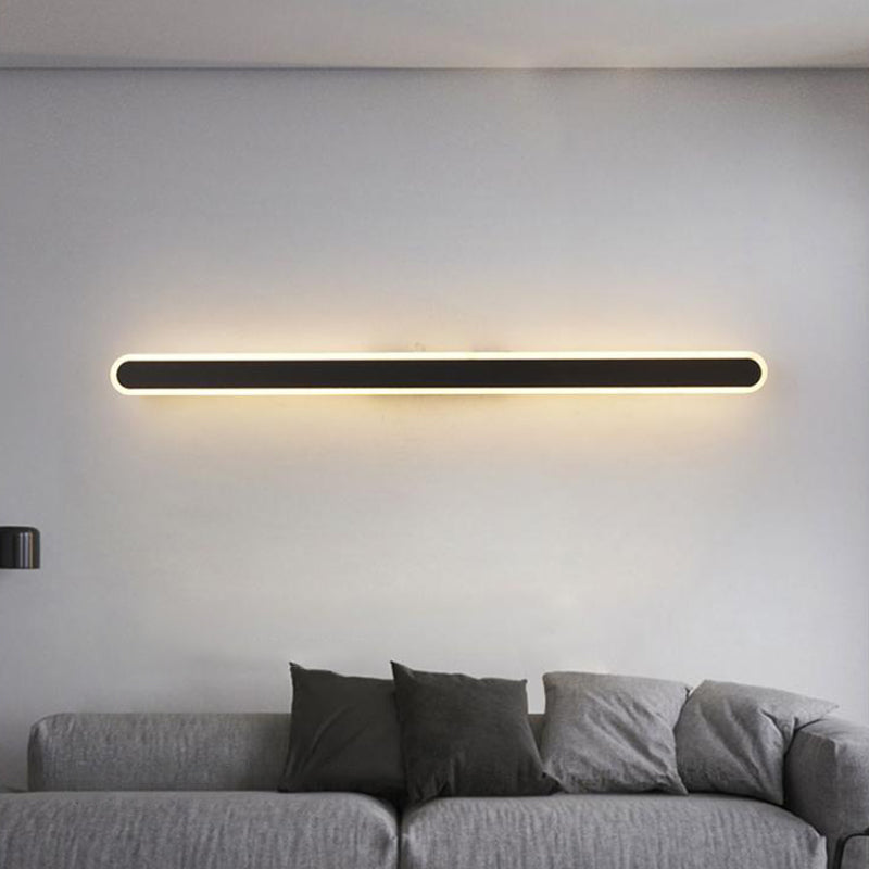 Forma lineare Fonce in metallo Sconce Modern MODERNI IL LIGHT MONTO A MOLTO MOLTO SINGOLO IN NERO
