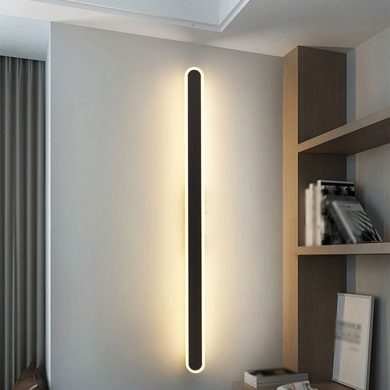 Forma lineare Fonce in metallo Sconce Modern MODERNI IL LIGHT MONTO A MOLTO MOLTO SINGOLO IN NERO