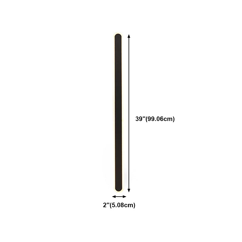 Forma lineare Fonce in metallo Sconce Modern MODERNI IL LIGHT MONTO A MOLTO MOLTO SINGOLO IN NERO