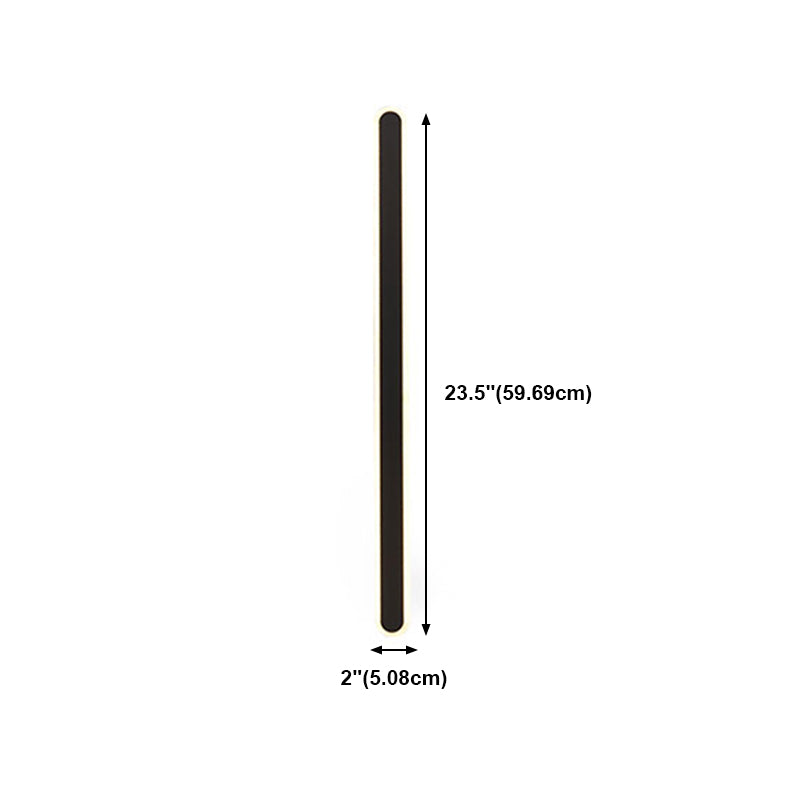 Forma lineare Fonce in metallo Sconce Modern MODERNI IL LIGHT MONTO A MOLTO MOLTO SINGOLO IN NERO