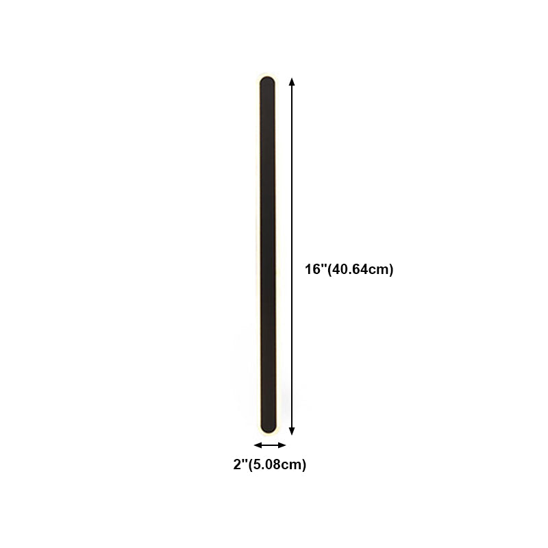 Forma lineare Fonce in metallo Sconce Modern MODERNI IL LIGHT MONTO A MOLTO MOLTO SINGOLO IN NERO