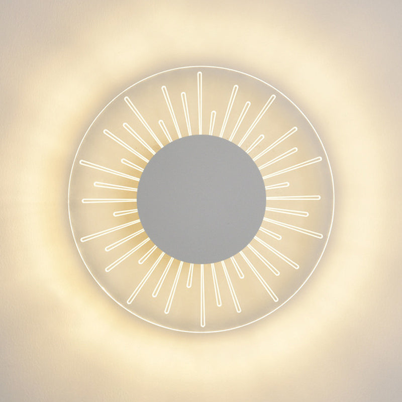 1 Light Round Wall Mounted Lamps Modern Style Metal Wall Sconces