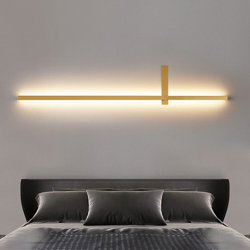 1 Light Linear Wall Mounted Lamps Modern Style Metal Wall Sconces