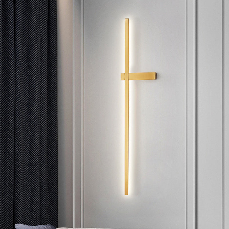 1 Light Linear Wall Mounted Lamps Modern Style Metal Wall Sconces