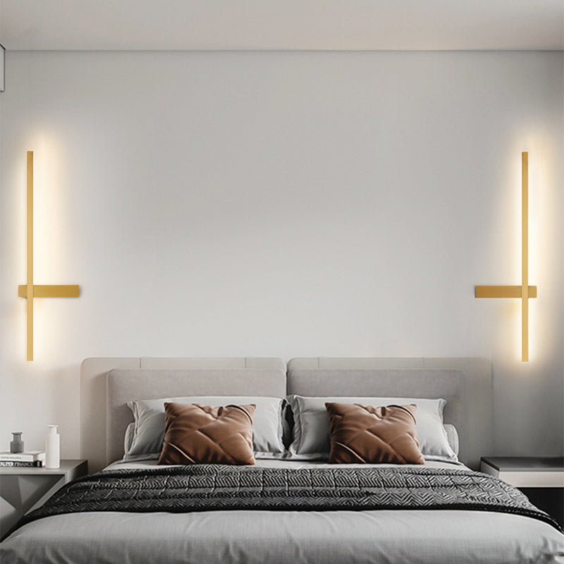 1 Light Linear Wall Mounted Lamps Modern Style Metal Wall Sconces