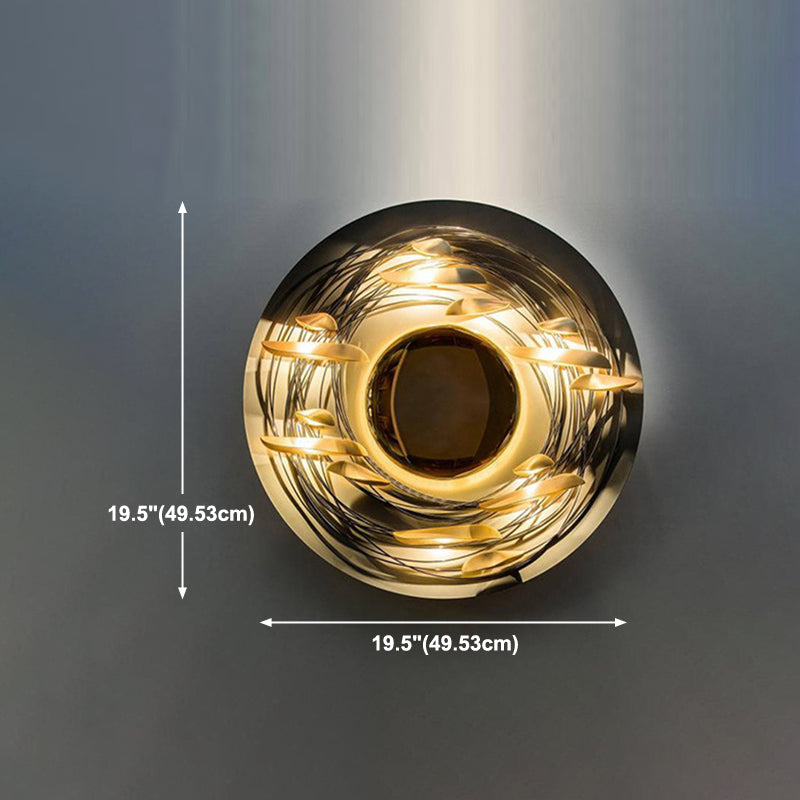 Luci di applique rotonde in metallo MODERNO MODERNA 1 Fissature di illuminazione a parete luminosa in oro