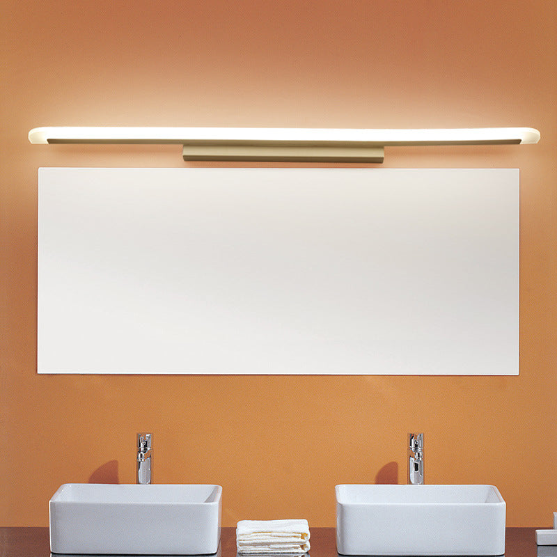 1 Light Linear Vanity Lighting Fixtures Modern Style Metal LED Mirror Lights in White