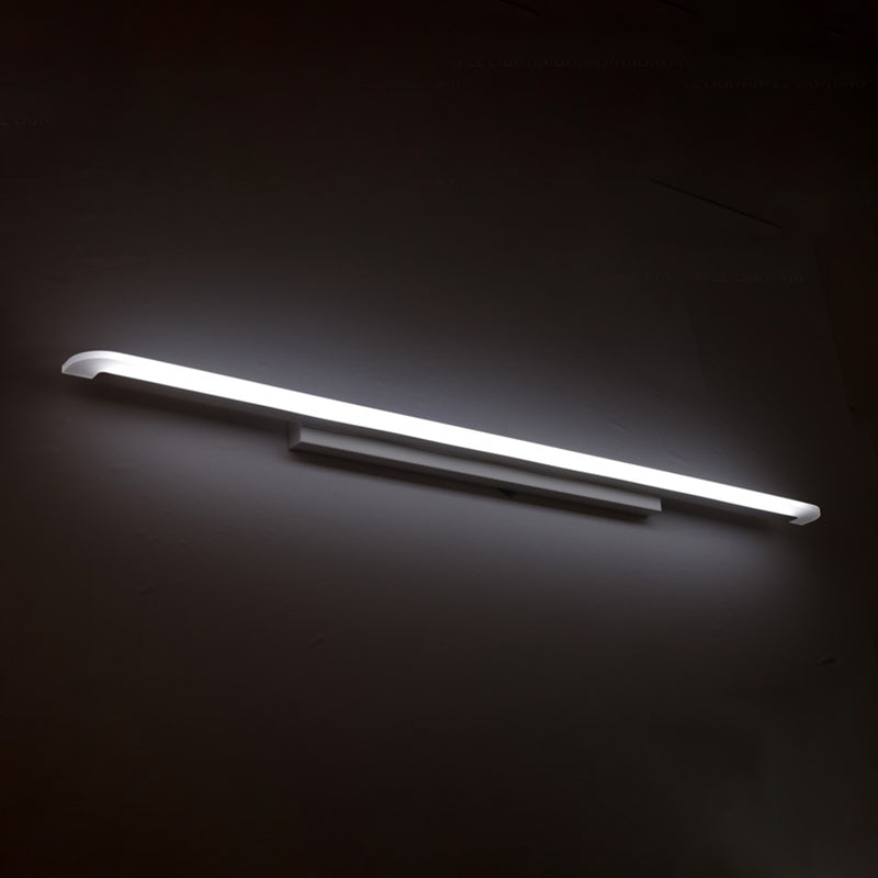1 Light Linear Vanity Lighting Fixtures Modern Style Metal LED Mirror Lights in White