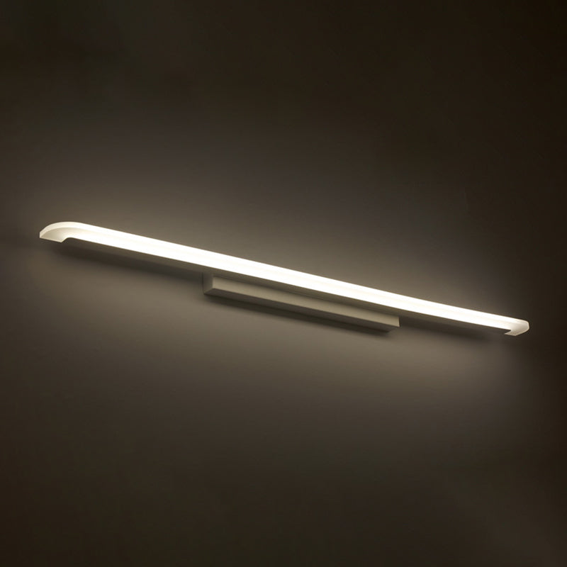 1 Light Linear Vanity Lighting Fixtures Modern Style Metal LED Mirror Lights in White