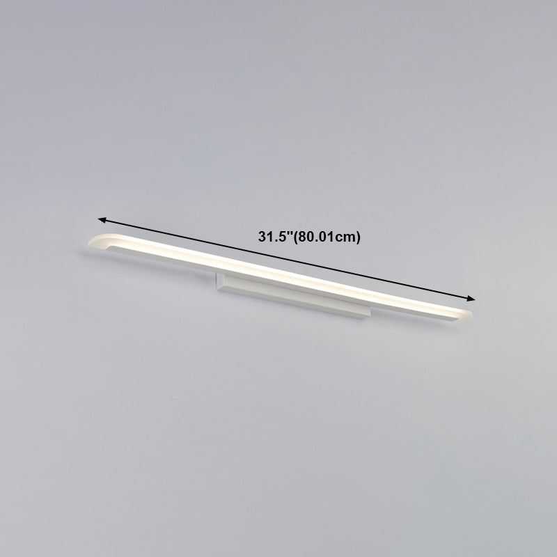 1 Light Linear Vanity Lighting Fixtures Modern Style Metal LED Mirror Lights in White