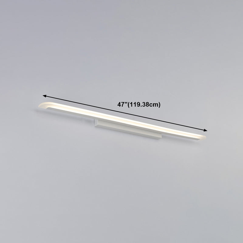 1 Light Linear Vanity Lighting Fixtures Modern Style Metal LED Mirror Lights in White