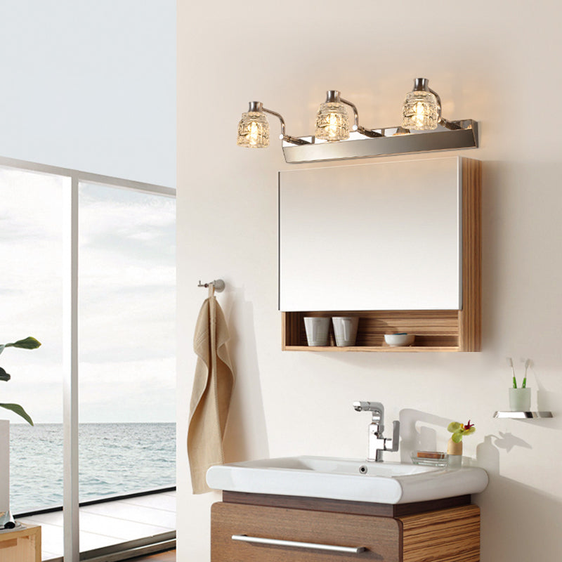 Geometric Vanity Wall Sconce Modern Style Crystal Multi Lights Bathroom Vanity Light