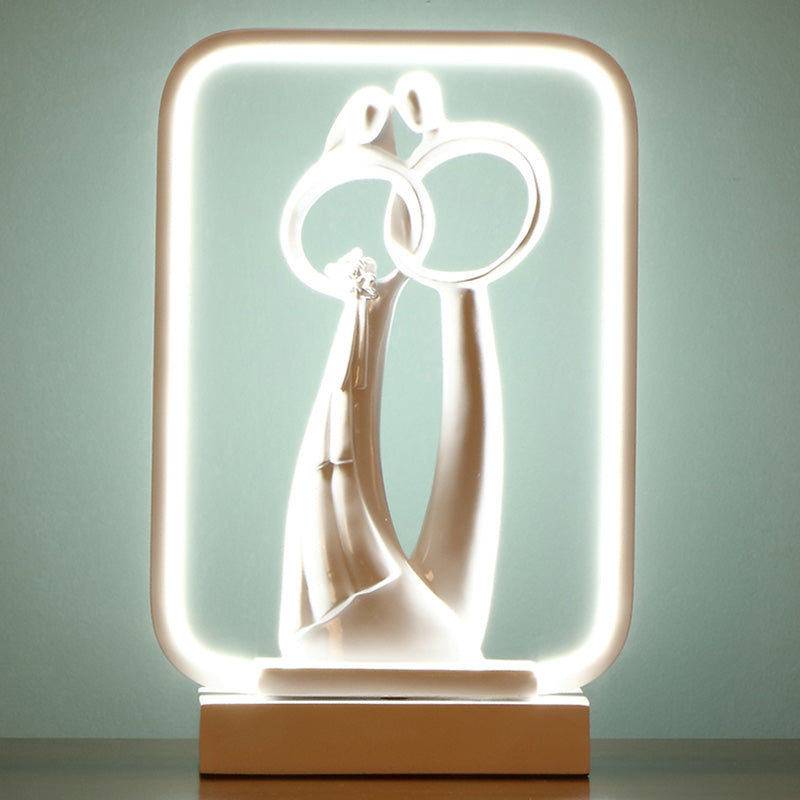 Modern Style Linear Night Table Lamp Metal Nightstand Lamp for Bedroom