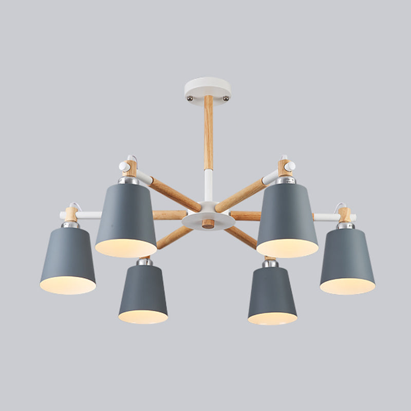 Iluminación colgante geométrica de múltiples luces lámpara de techo de metal de estilo moderno