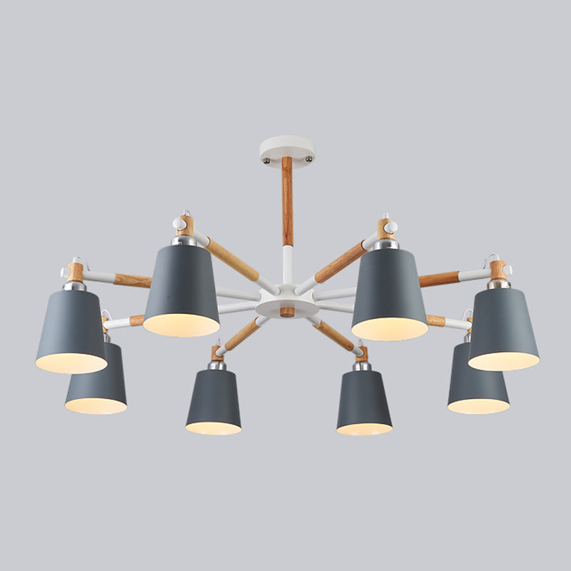 Iluminación colgante geométrica de múltiples luces lámpara de techo de metal de estilo moderno