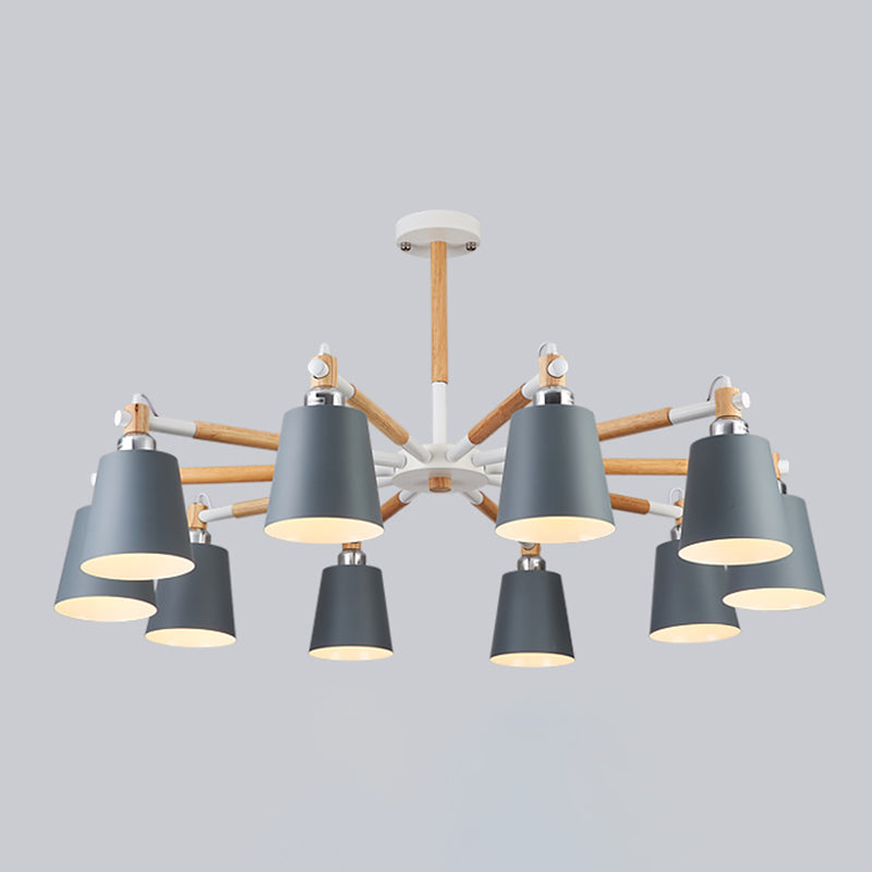 Iluminación colgante geométrica de múltiples luces lámpara de techo de metal de estilo moderno