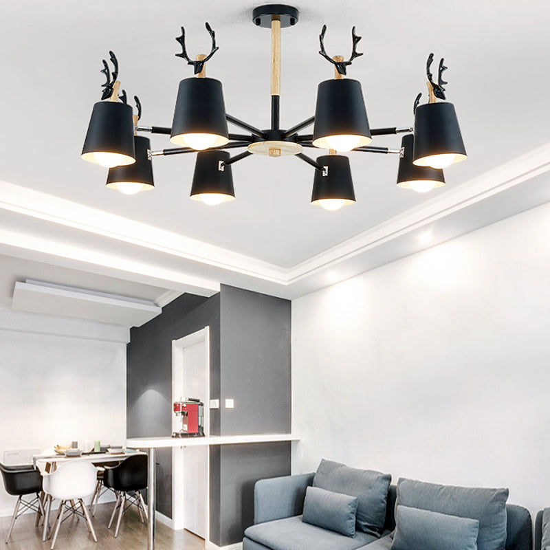 Iluminación colgante geométrica de múltiples luces lámpara de techo de metal de estilo moderno