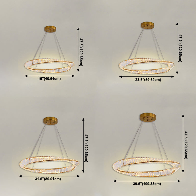 Kristall runde Form hängende Deckenleuchte moderne 1 leichte Anhängerbeleuchtung in Gold