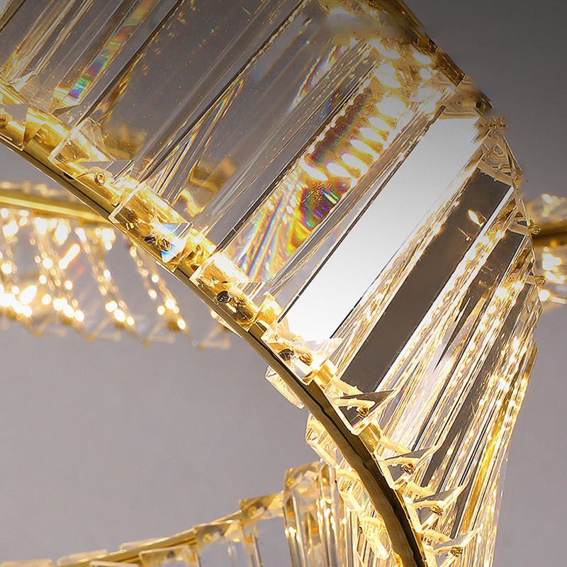 Kristall runde Form hängende Deckenleuchte moderne 1 leichte Anhängerbeleuchtung in Gold