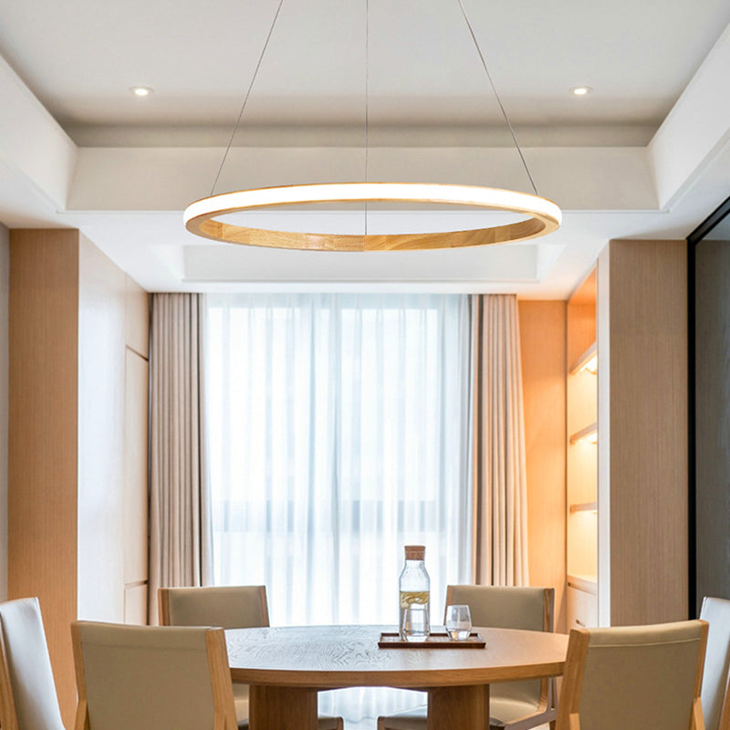 Contemporary Linear Chandelier Lights Wood Chandelier Pendant Light in Brown