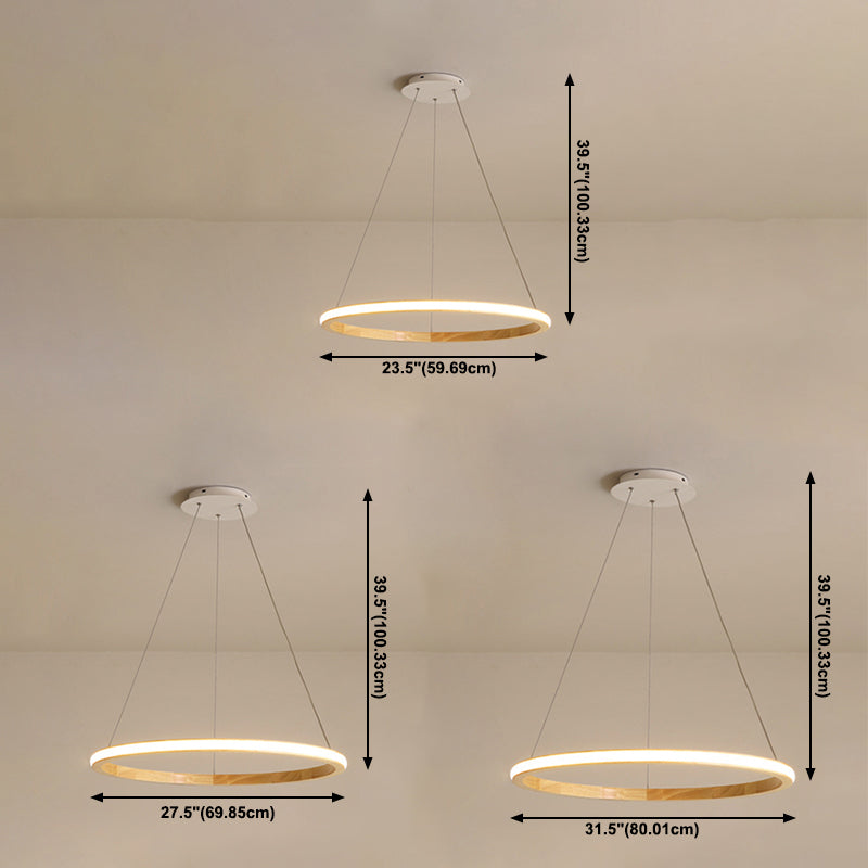 Contemporary Linear Chandelier Lights Wood Chandelier Pendant Light in Brown