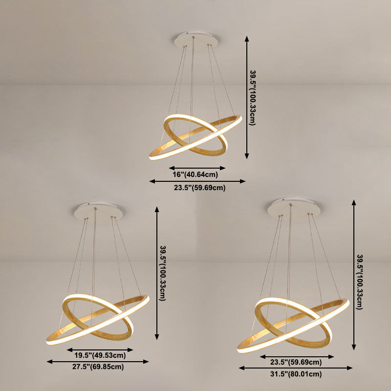 Contemporary Linear Chandelier Lights Wood Chandelier Pendant Light in Brown