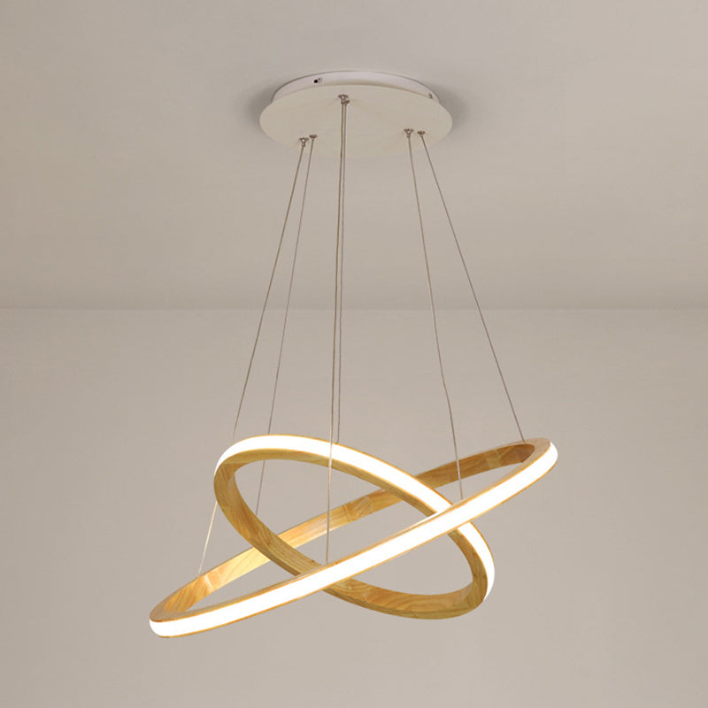 Contemporary Linear Chandelier Lights Wood Chandelier Pendant Light in Brown