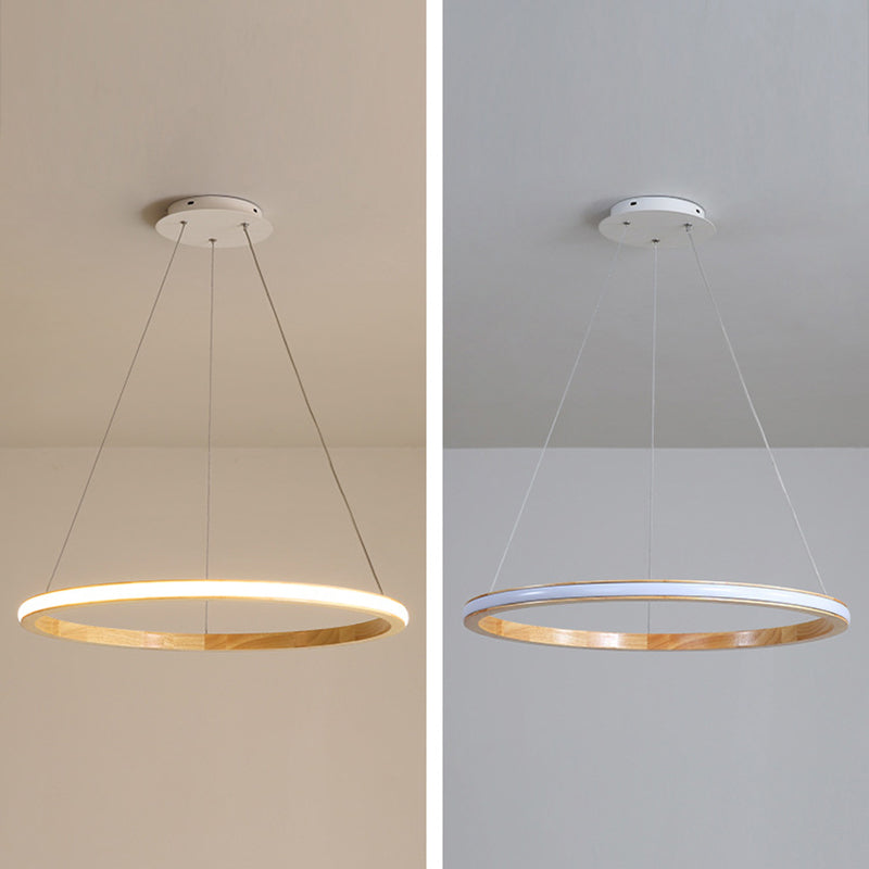 Contemporary Linear Chandelier Lights Wood Chandelier Pendant Light in Brown