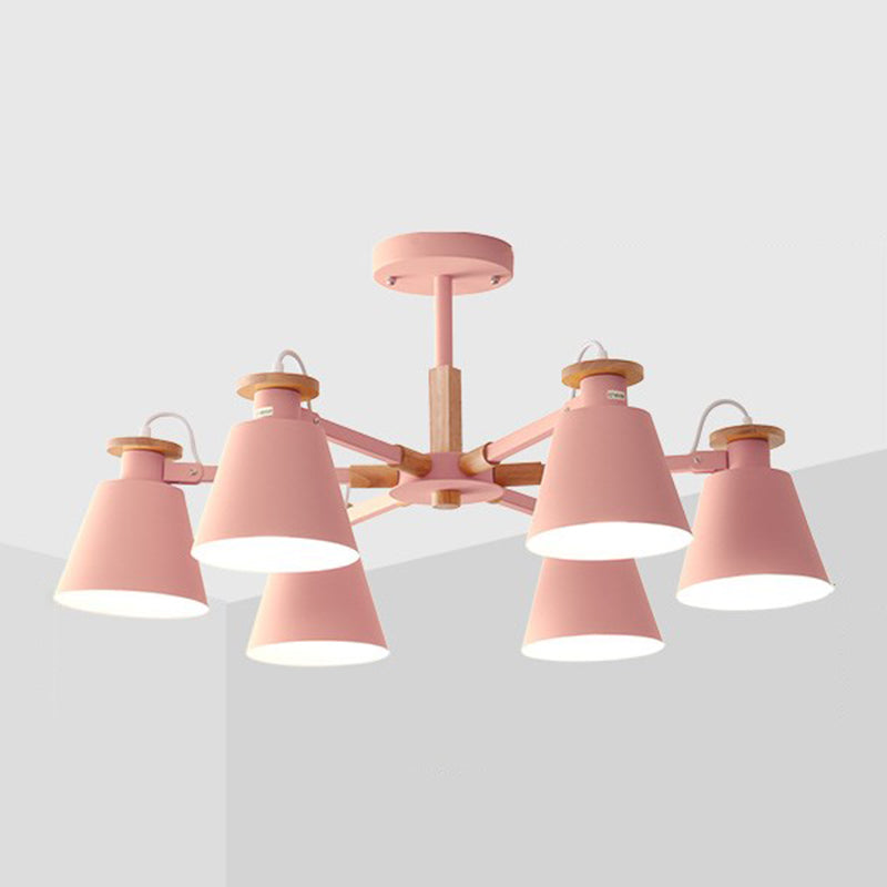 Lámpara de techo de metal de estilo colgante geométrico de múltiples luces