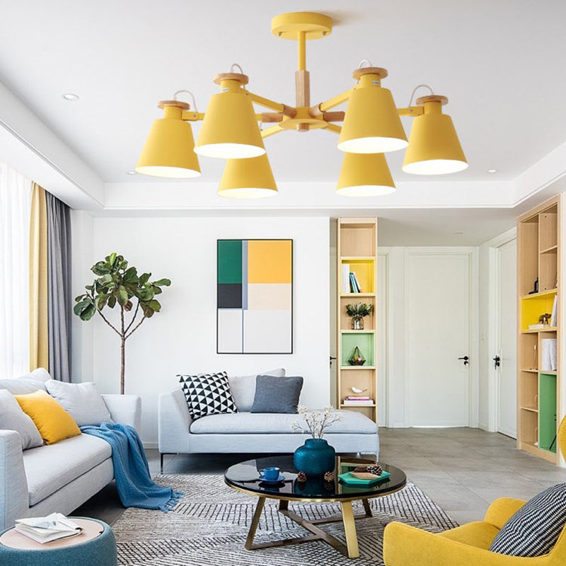 Lámpara de techo de metal de estilo colgante geométrico de múltiples luces