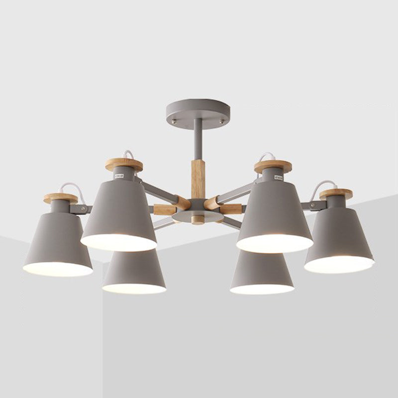 Lámpara de techo de metal de estilo colgante geométrico de múltiples luces