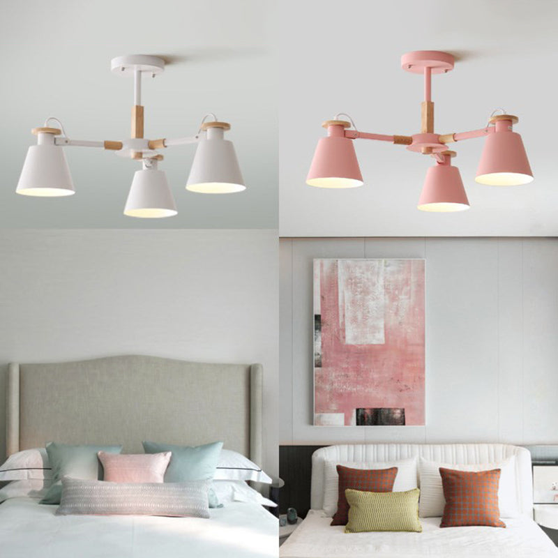 Lámpara de techo de metal de estilo colgante geométrico de múltiples luces