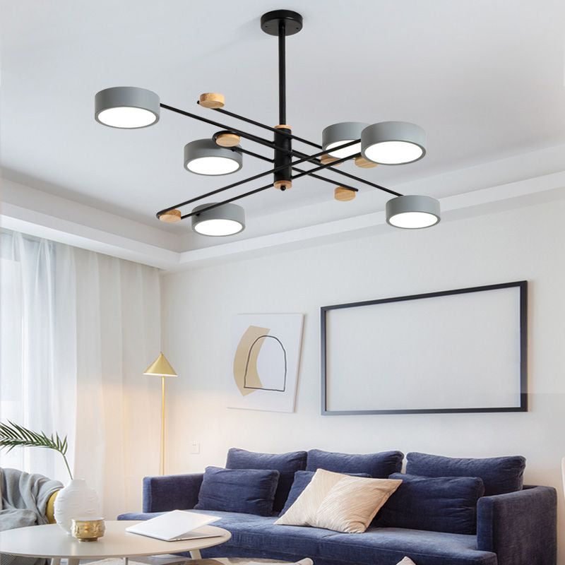 Lámpara de techo de metal de estilo moderno de lámpara colgante de múltiples luces
