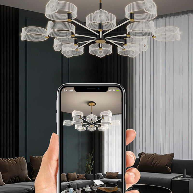 Multi -Leuchtring -Zweighängung mit modernem Metallhängellicht für Esszimmer hängende Leuchten