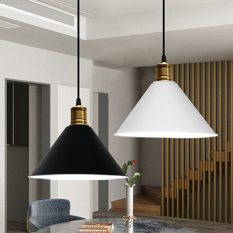 Forme de cône en métal Lumières suspendues modernes Macaron Macaron 1-Light Hanging Mount Fixture