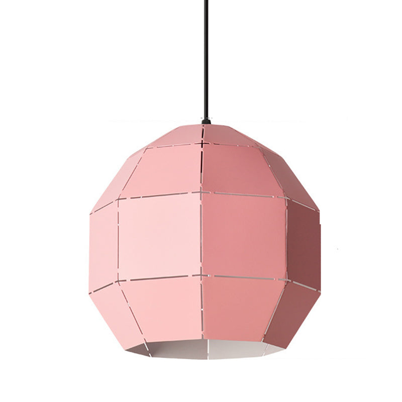 Metal Spherical Shade Hanging Lights Modern Macaron Style 1 Light Hanging Mount Fixture