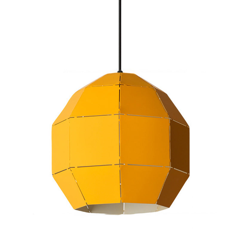 Metal Spherical Shade Hanging Lights Modern Macaron Style 1 Light Hanging Mount Fixture