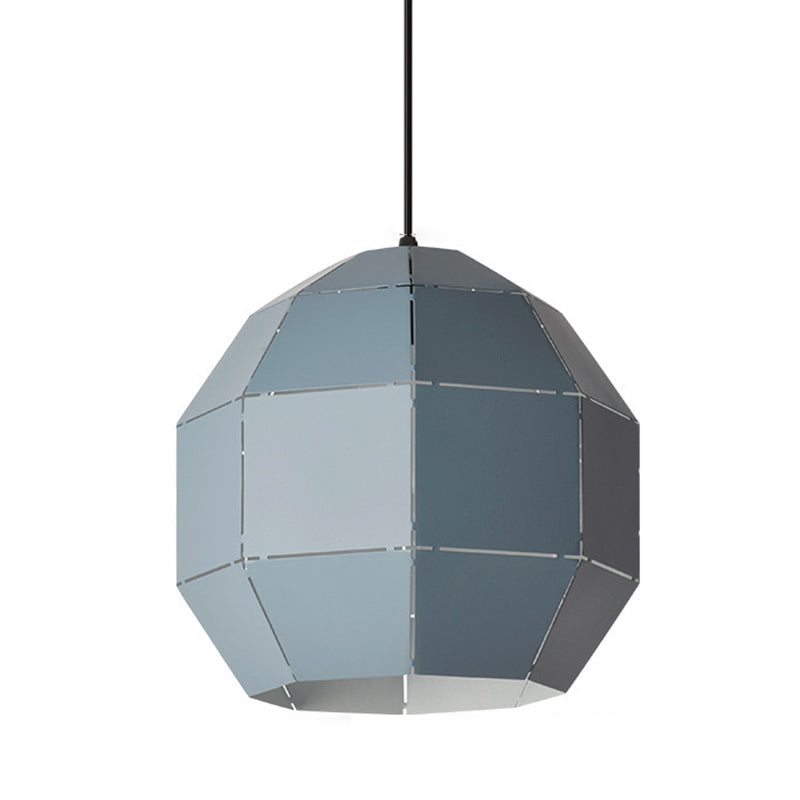 Metal Spherical Shade Hanging Lights Modern Macaron Style 1 Light Hanging Mount Fixture