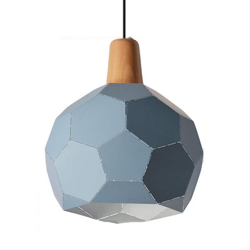 Metal Spherical Shade Hanging Lights Modern Macaron Style 1 Light Hanging Mount Fixture