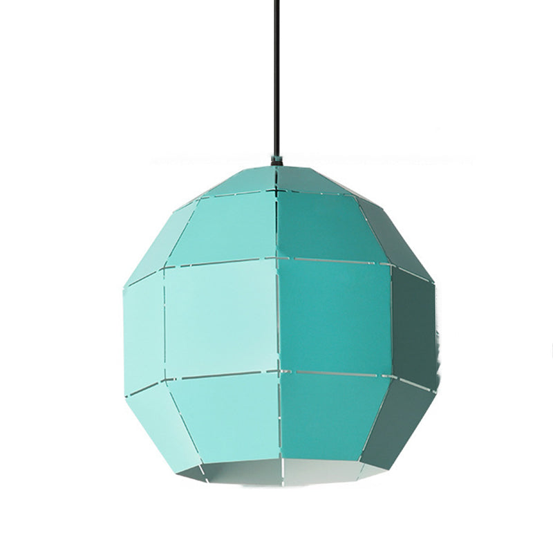 Metal Spherical Shade Hanging Lights Modern Macaron Style 1 Light Hanging Mount Fixture
