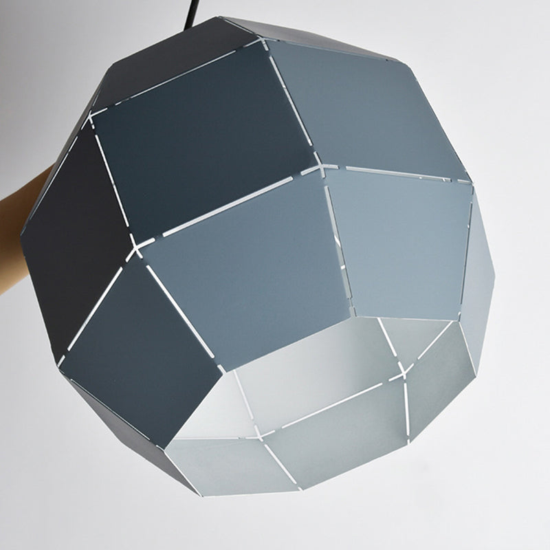 Métal Sphérique Shade Hanging Lights Modern Macaron Style 1 Light Hanging Mount Fixture