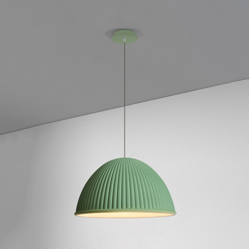 1 Light Bowl Hanging Pendant Modern Macaron Style Resin Hanging Lighting for Living Room