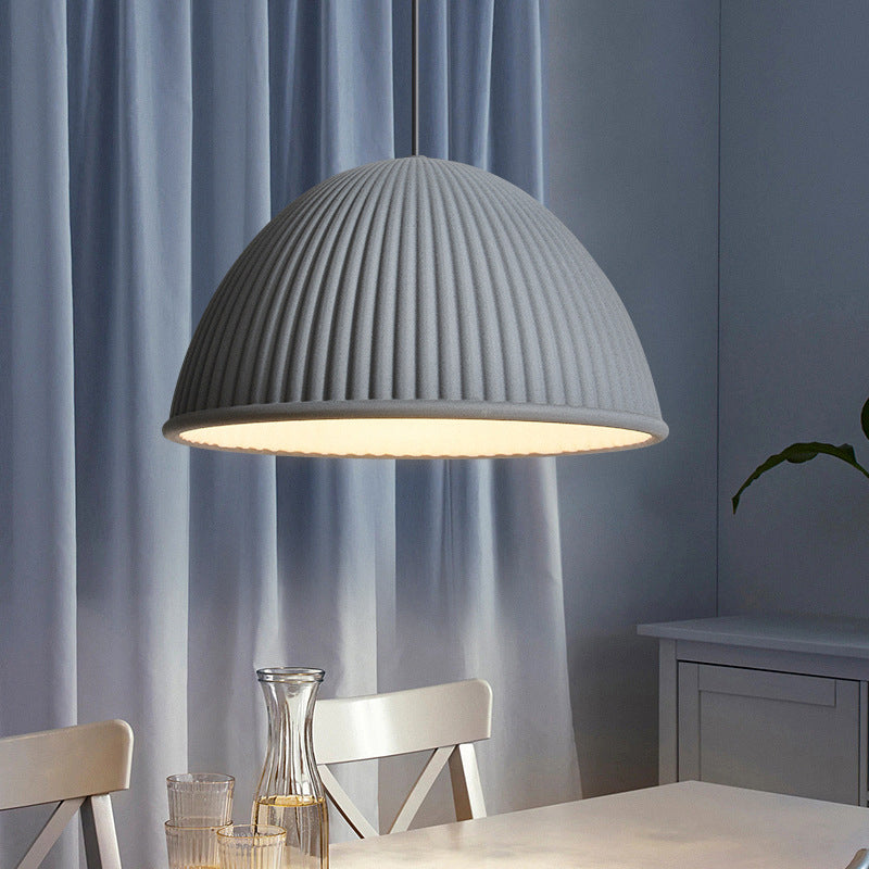 1 Light Bowl Hanging Pendant Modern Macaron Style Resin Hanging Lighting for Living Room
