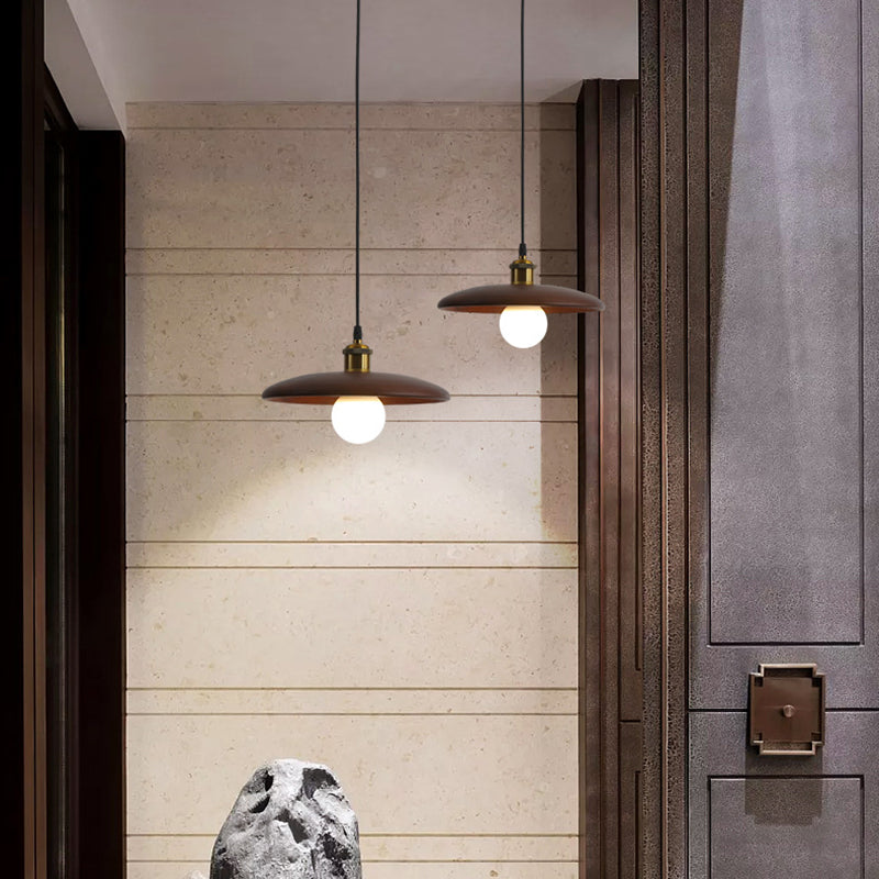 Couvre-pot forme d'éclairage suspendu en bois massif de style moderne 1 lampe de suspension légère pour le chevet