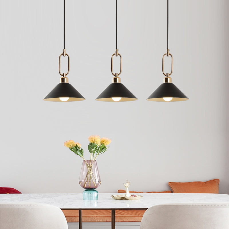 Cone Shape Hanging Lighting Modern Macaron Style Metal 1-Light Hanging Lamp for Bedroom